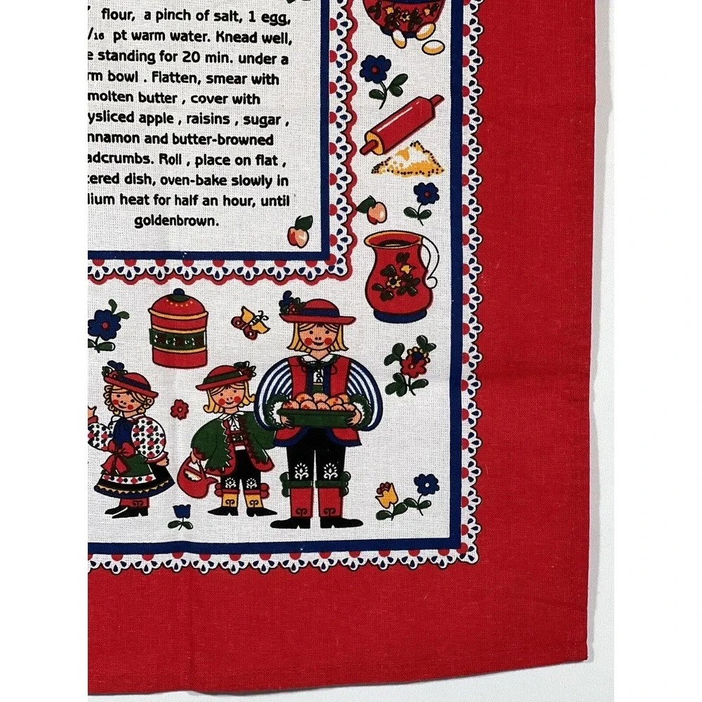 Applestrudel Linen Tea Towel Kitchen Dish Cloth Cottagecore Farmhouse Decor